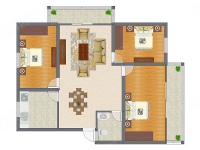 3室1厅 101.54平米