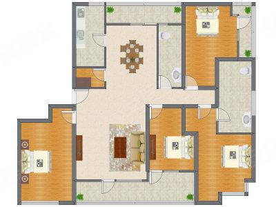 4室2厅 200.65平米