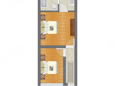 2室1厅 17.54平米户型图