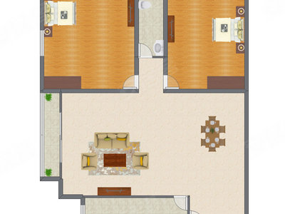 2室1厅 168.94平米