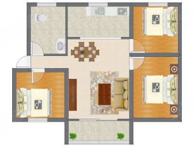 3室2厅 65.21平米