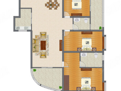 3室2厅 188.00平米
