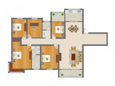 5室2厅 200.39平米