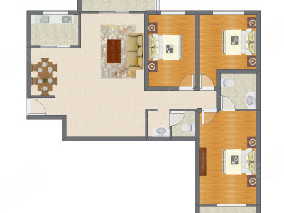 3室2厅 141.40平米
