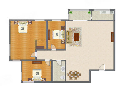 3室2厅 193.60平米