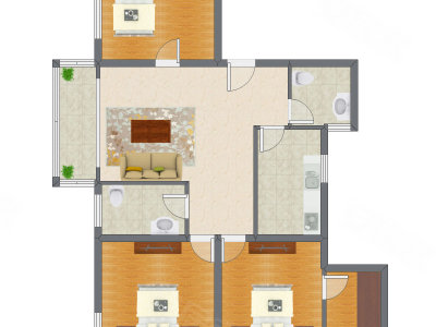 3室1厅 148.32平米