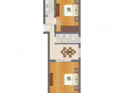2室1厅 64.40平米
