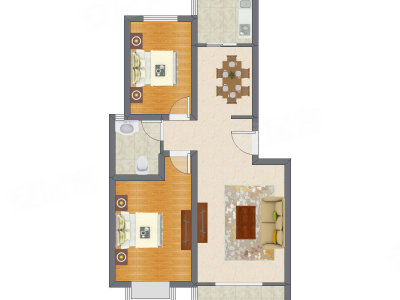 2室2厅 98.51平米