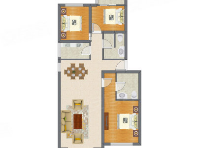 3室2厅 120.64平米