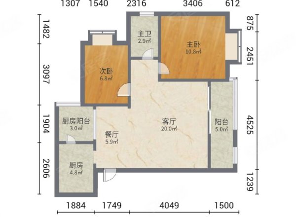 中山三角金三大道嘉怡华庭嘉怡华庭 2室1厅1卫  电梯房 精装修80平米