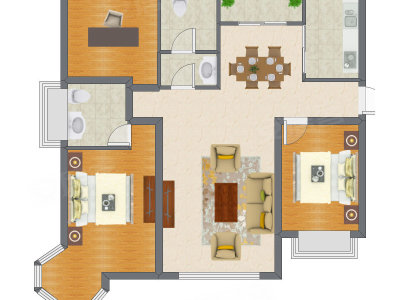 3室2厅 157.00平米