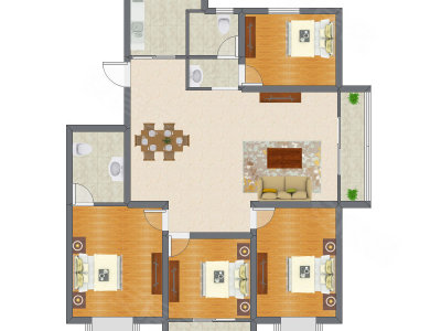 4室2厅 135.21平米