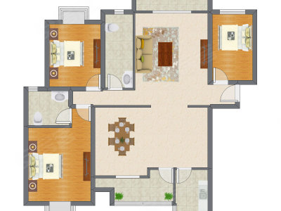 3室2厅 157.90平米