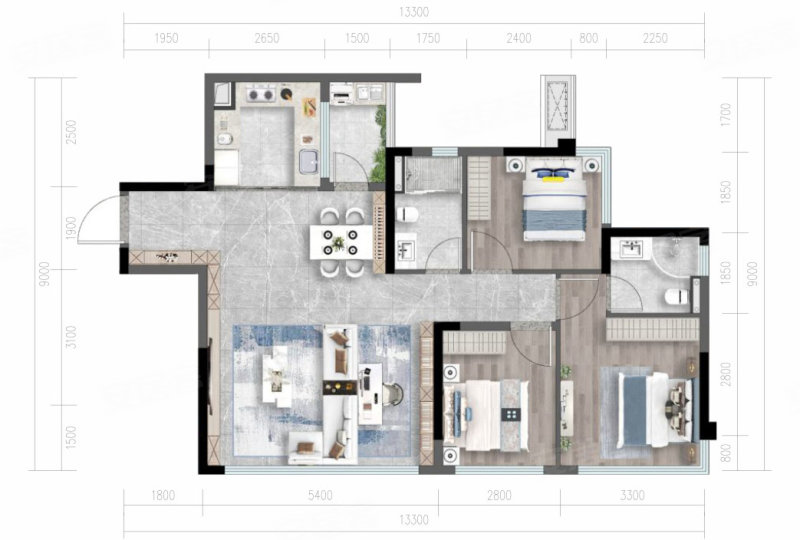 重庆建发缦云3室2厅2卫99㎡南248万