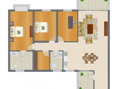 2室2厅 145.73平米