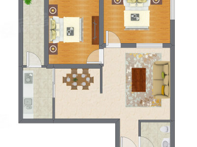 2室2厅 71.21平米户型图