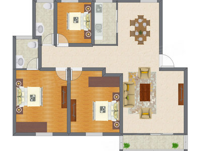 3室2厅 94.75平米