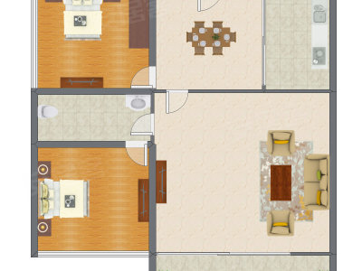 2室2厅 148.00平米户型图