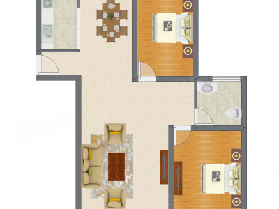 2室2厅 82.24平米