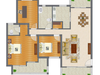 3室2厅 140.61平米