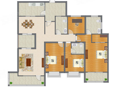 4室2厅 185.69平米