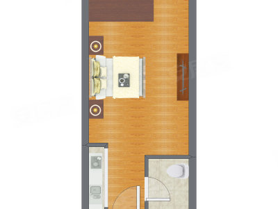 1室0厅 40.70平米