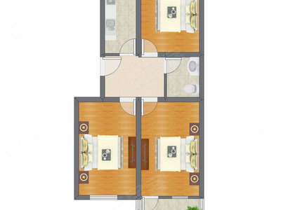 3室1厅 117.87平米户型图