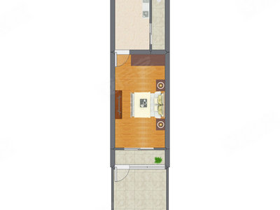 1室1厅 38.71平米