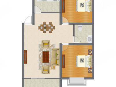 2室2厅 92.00平米
