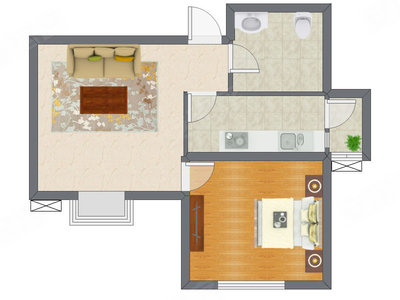 1室1厅 64.00平米户型图