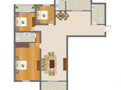 3室2厅 131.55平米
