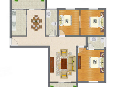 3室2厅 87.39平米