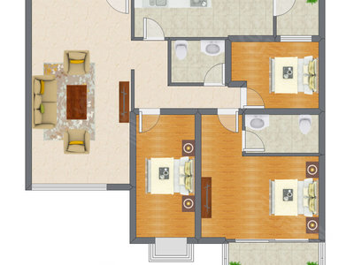 3室1厅 142.76平米