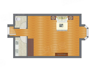 1室0厅 72.78平米户型图
