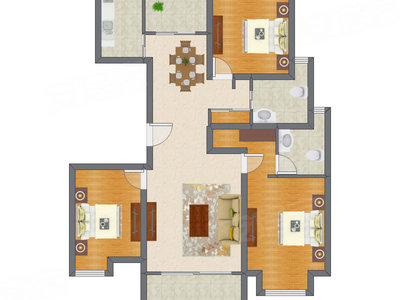 3室2厅 135.90平米