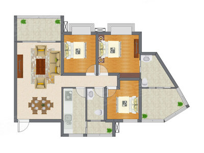 3室2厅 88.67平米