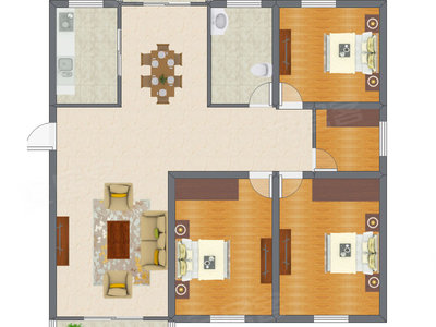 3室2厅 115.62平米
