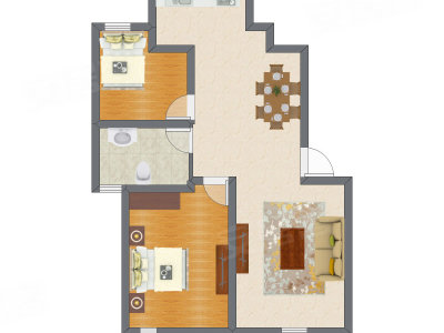 2室2厅 97.51平米户型图