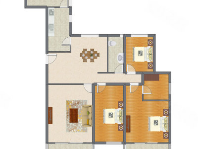 3室2厅 189.98平米户型图