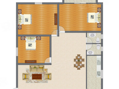 3室2厅 140.64平米