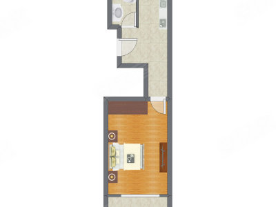 1室0厅 41.30平米户型图