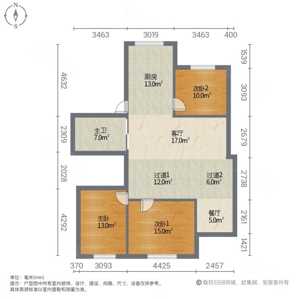 河畔花园(溪湖)3室2厅1卫101㎡南北27.8万