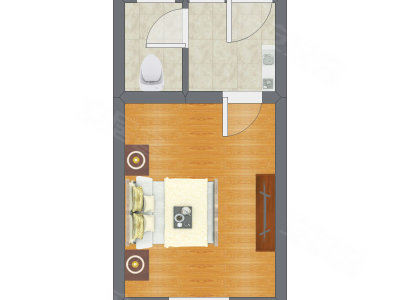 1室0厅 32.57平米户型图