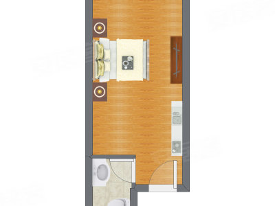 1室0厅 33.10平米户型图