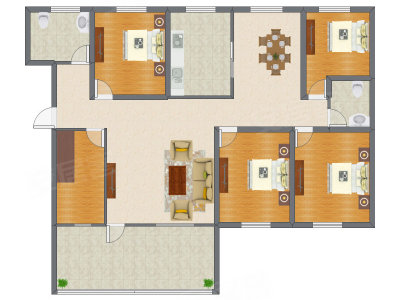 3室2厅 161.30平米