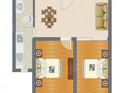 2室2厅 81.11平米