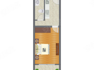 1室0厅 42.47平米户型图