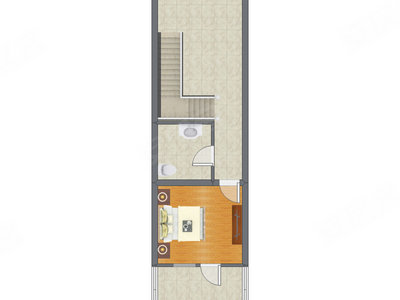 1室1厅 27.34平米户型图