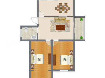 2室2厅 93.00平米