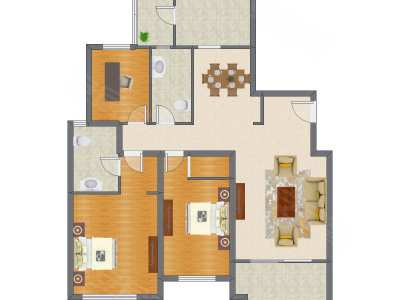 3室2厅 140.55平米